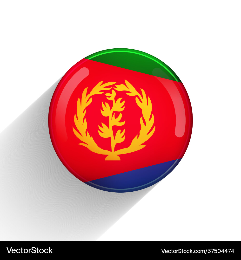 Glass light ball with flag eritrea round Glass light ball with flag eritrea round vector image