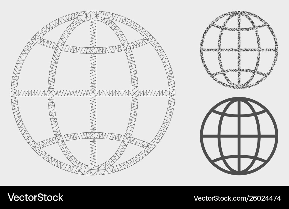 Globe mesh network model and triangle Globe mesh network model and triangle vector image