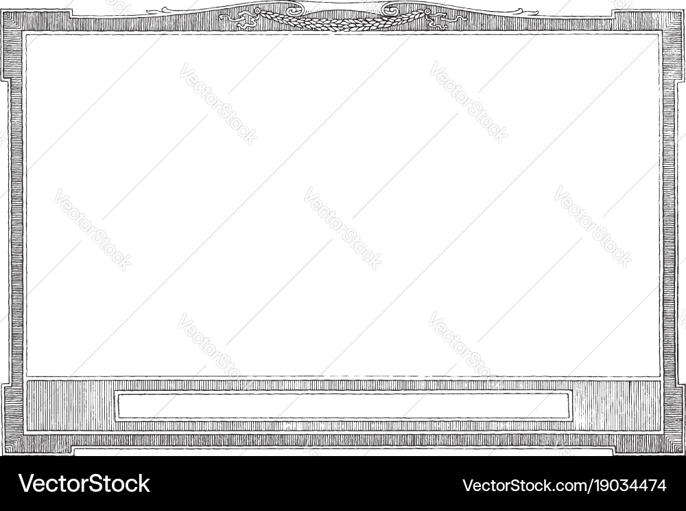 Horizontal frame with title plate at bottom vector image