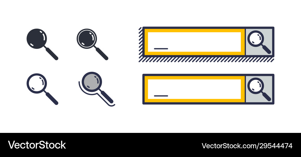 Internet search engine design elements Vector Image