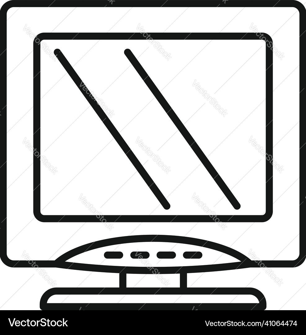Monitor technology icon outline computer Vector Image