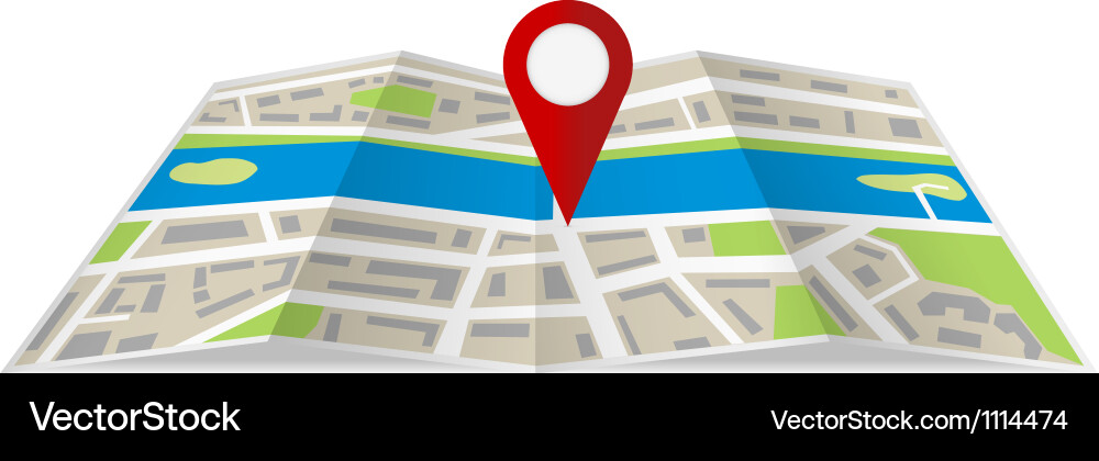 Navigation Map with Pin vector image