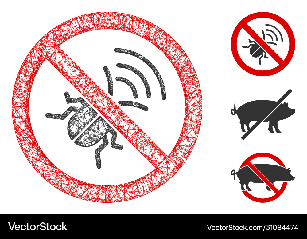 No spy bug polygonal web mesh No spy bug polygonal web mesh vector image