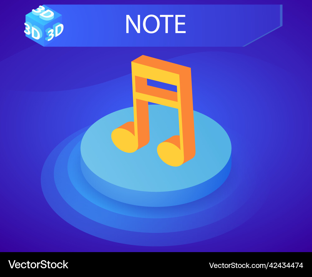 Note isometric design icon web 3d colorful Note isometric design icon web 3d colorful vector image