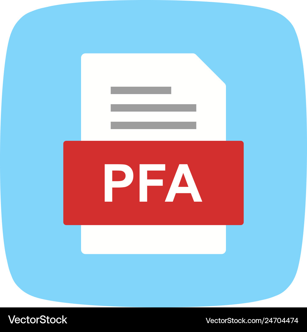 Pfa file document icon vector image