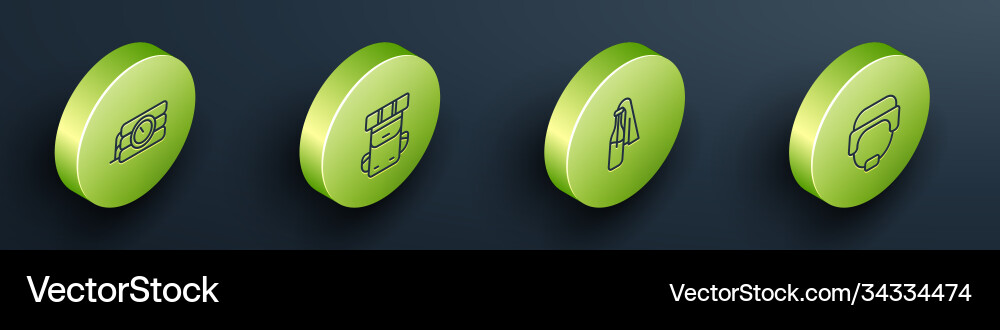 Set isometric line dynamite and timer clock vector image