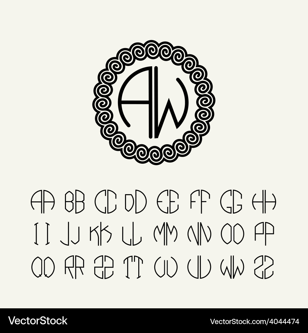 Set template letters to create monograms Vector Image