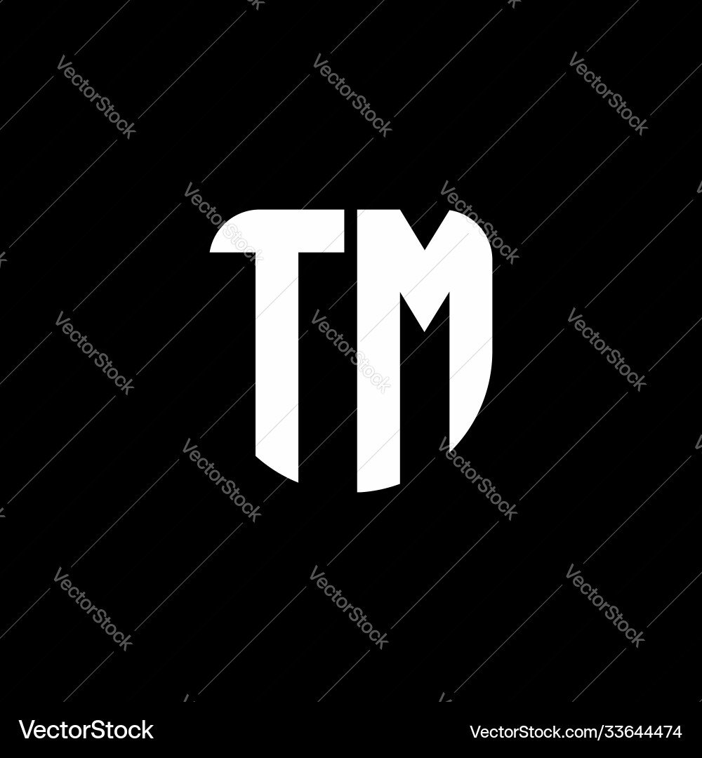 Tm logo monogram with circular shape shield Vector Image