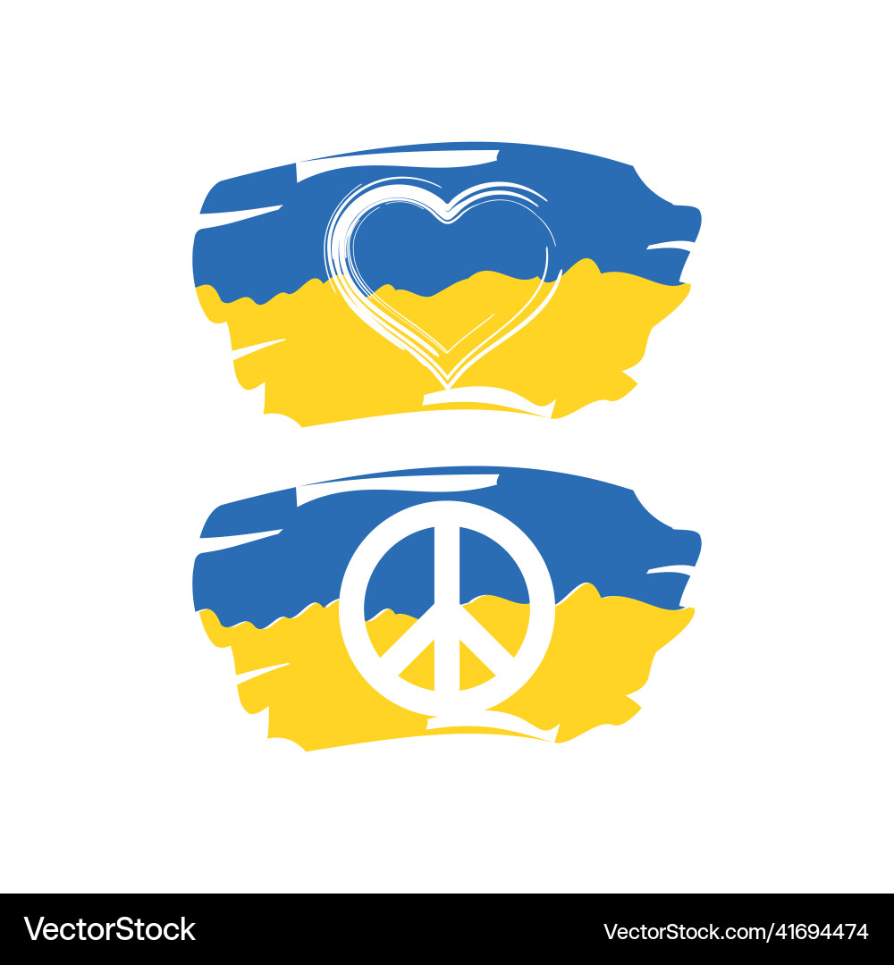 Ukrainian flag brush stroke Vector Image