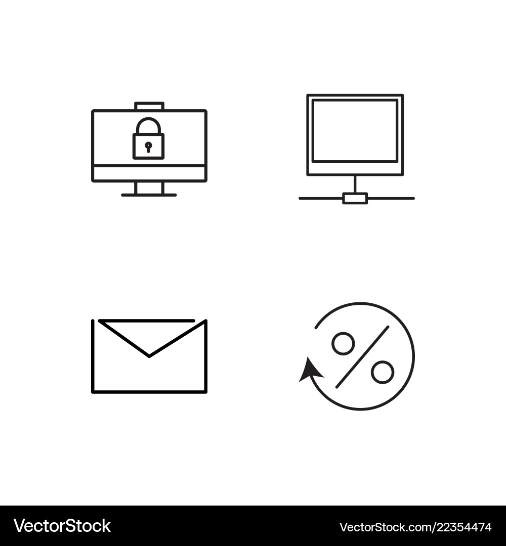 Web simple outlined icons set Web simple outlined icons set Vector Image