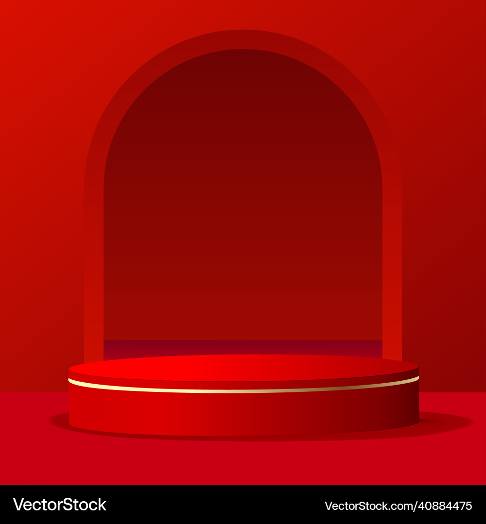 Abstract background with red color geometric 3d vector image
