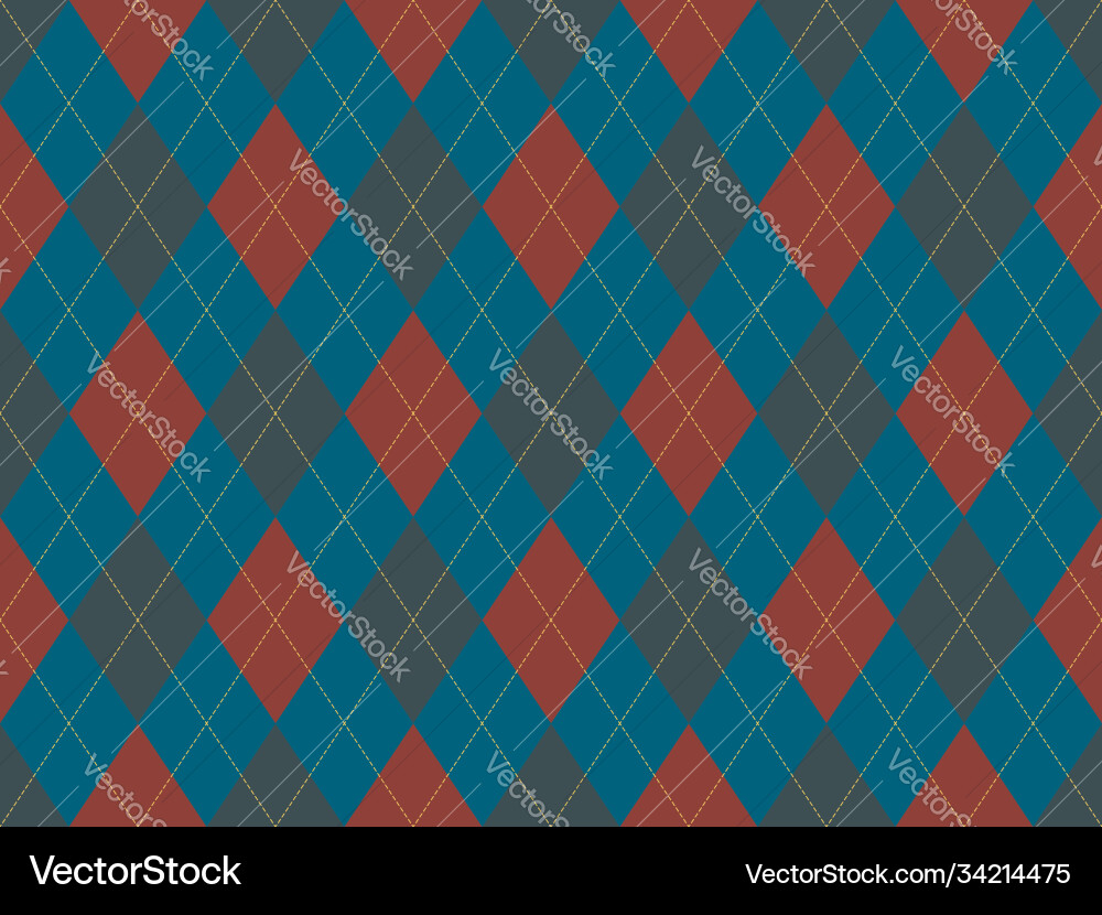 Argyle pattern seamless fabric texture background Vector Image