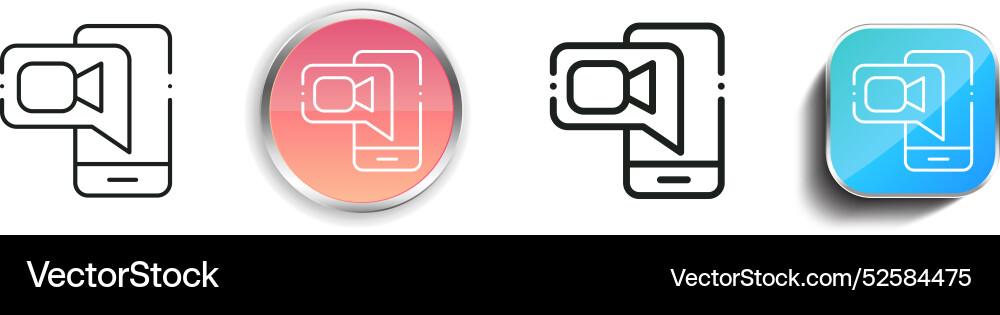 Camera icon thin linear regular and button style Vector Image