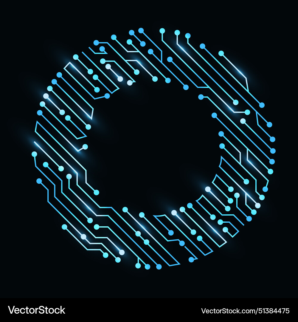 Circuit board circle frame abstract digital round Circuit board circle frame abstract digital round vector image