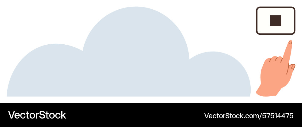 Cloud computing concept with user interacting via Cloud computing concept with user interacting via vector image