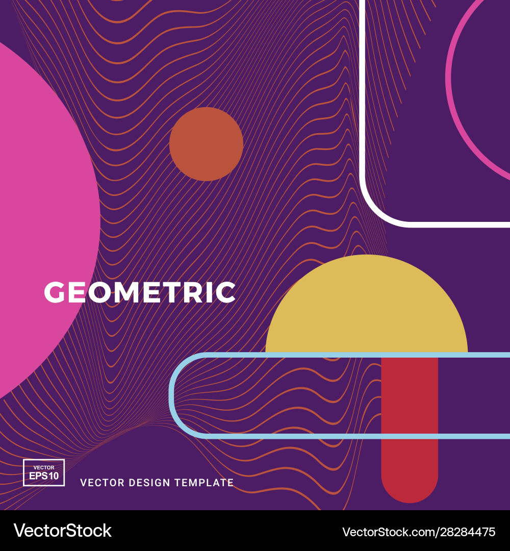 Design template with colourful geometric shapes Vector Image