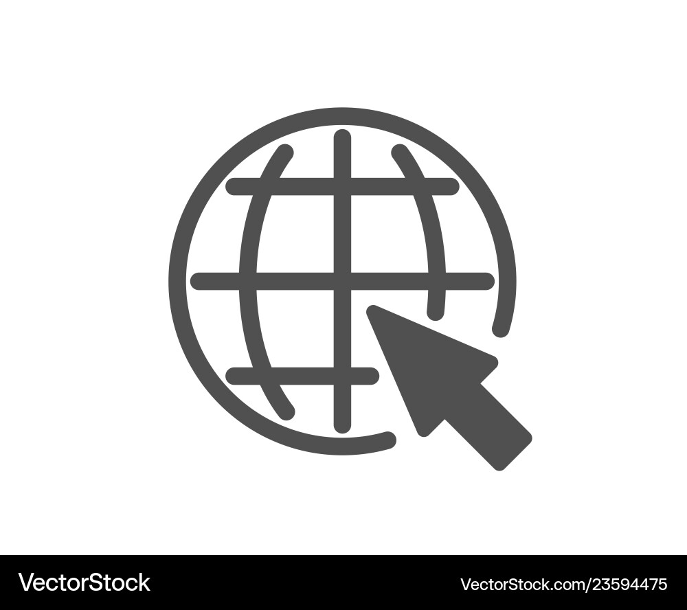 Globe with mouse cursor icon world sign Vector Image