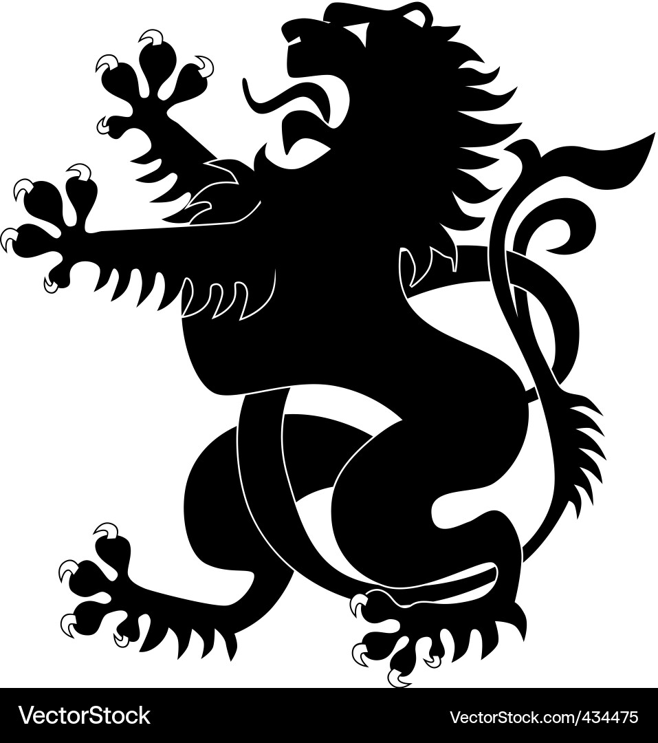 Heraldic Lion Silhouette vector image