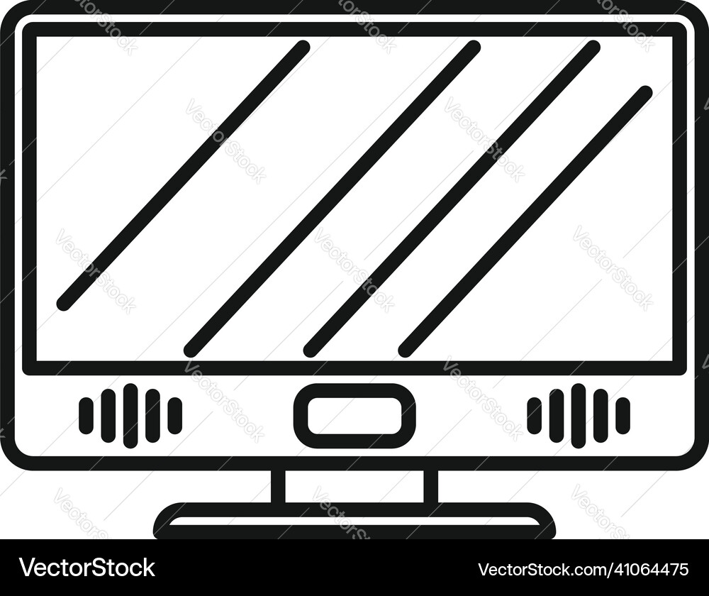 Mac monitor icon outline pc display Mac monitor icon outline pc display vector image