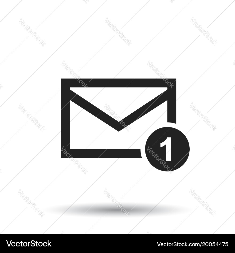 Mail envelope message in flat style on isolated vector image