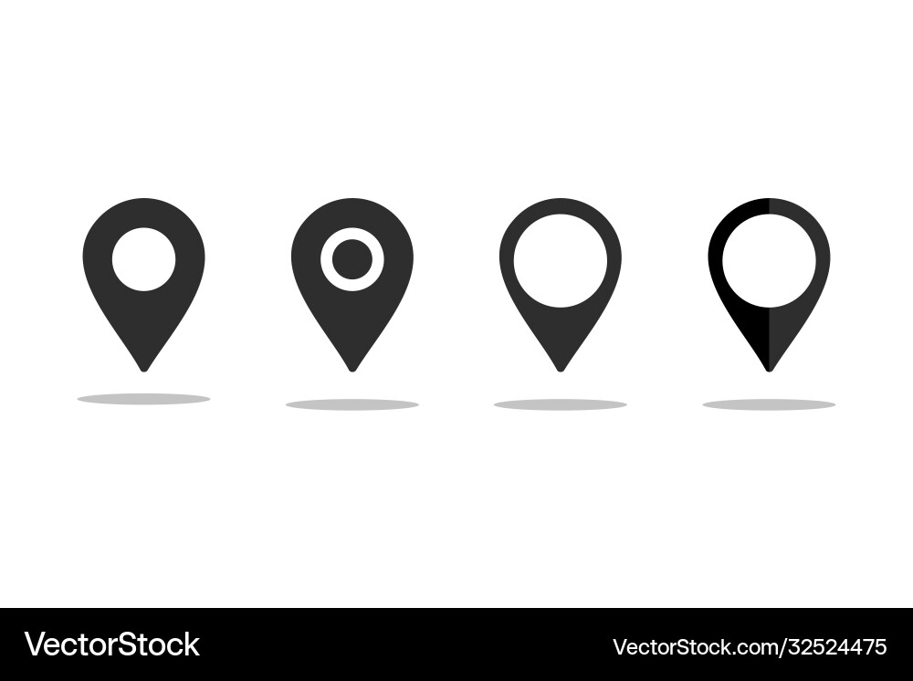 Map pointer icon set or gps location Map pointer icon set or gps location vector image
