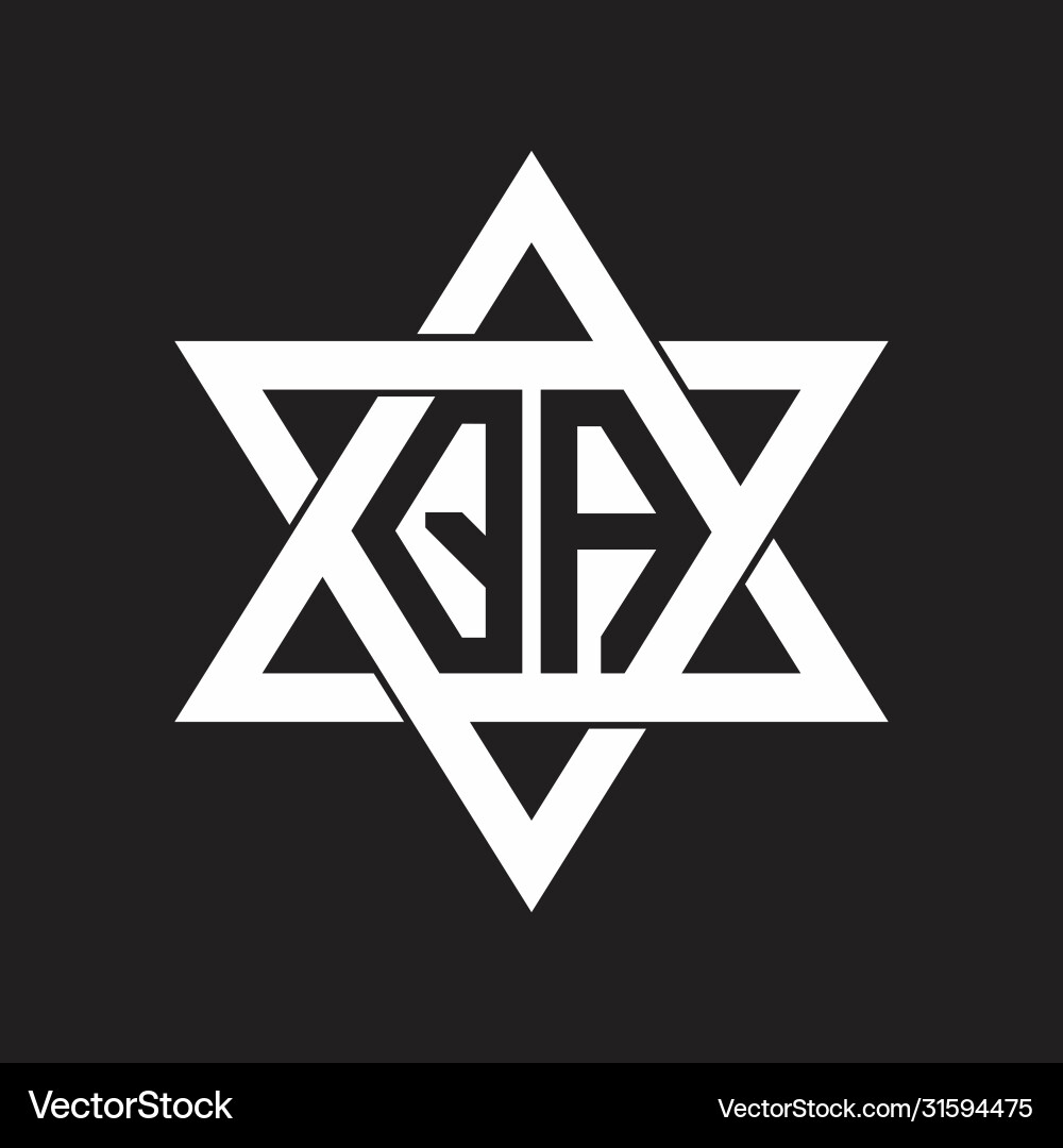 Qa logo monogram isolated with six star shape Vector Image