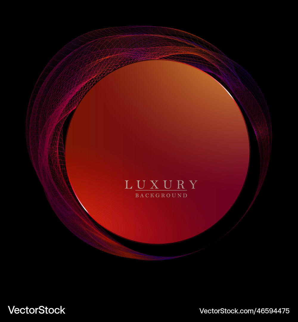 Red round frame with small wavy transparent vector image