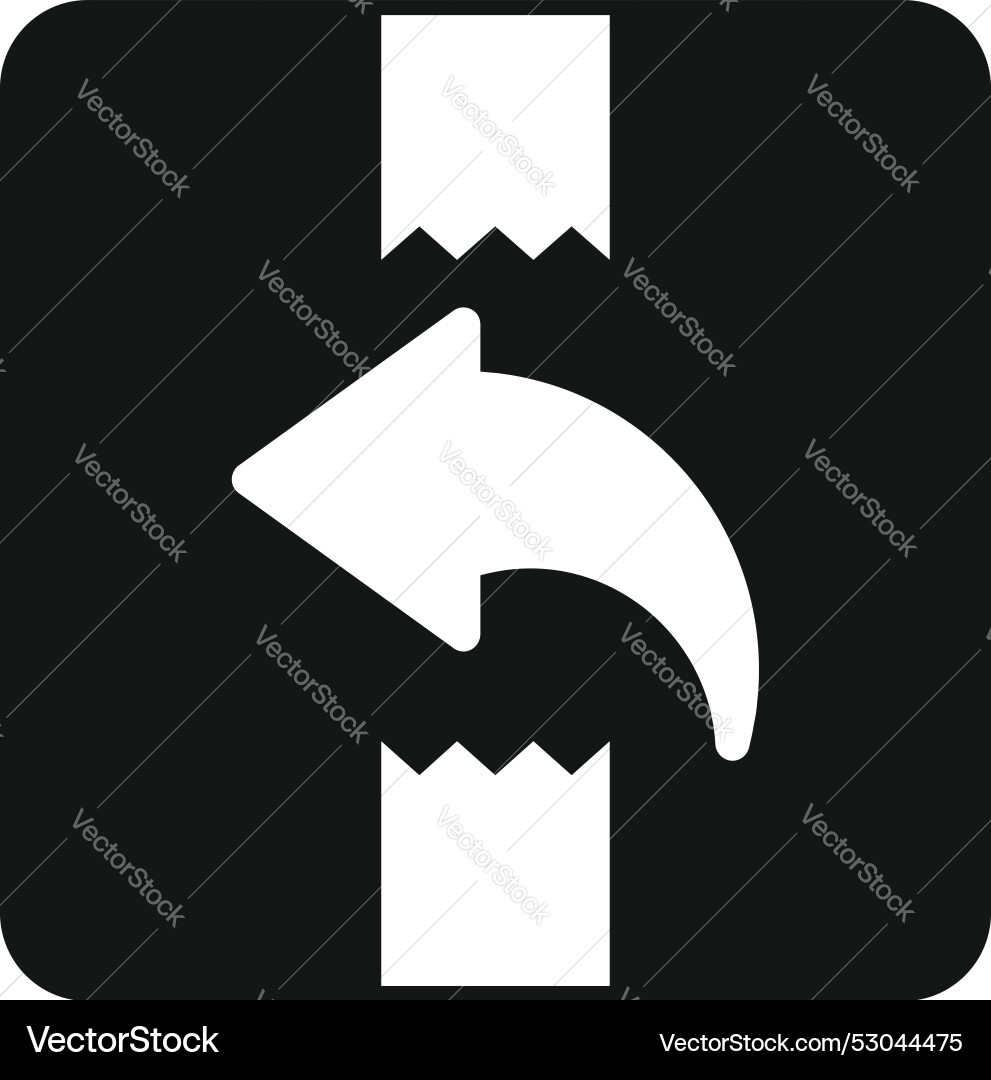 Return parcel icon with arrow pointing to open box Return parcel icon with arrow pointing to open box vector image
