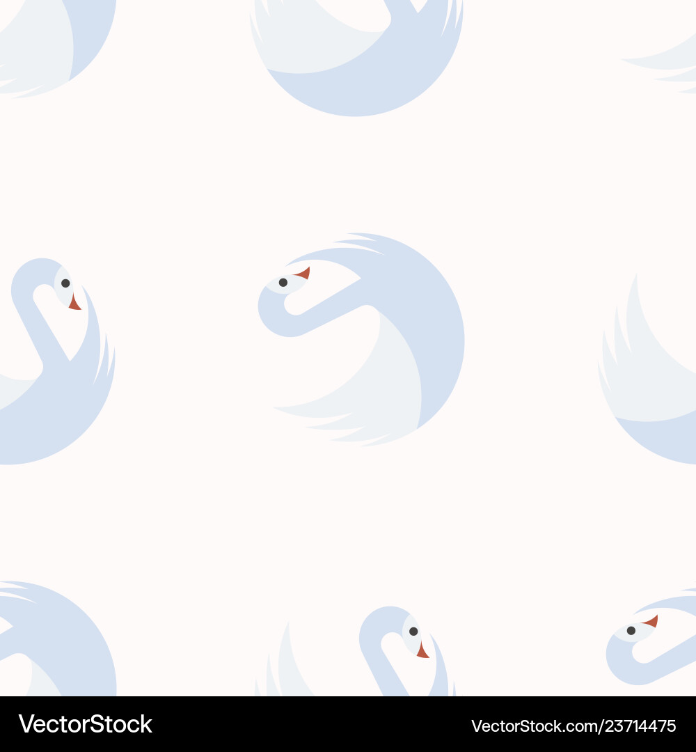 Seamless pattern with white swans in semi order Seamless pattern with white swans in semi order vector image