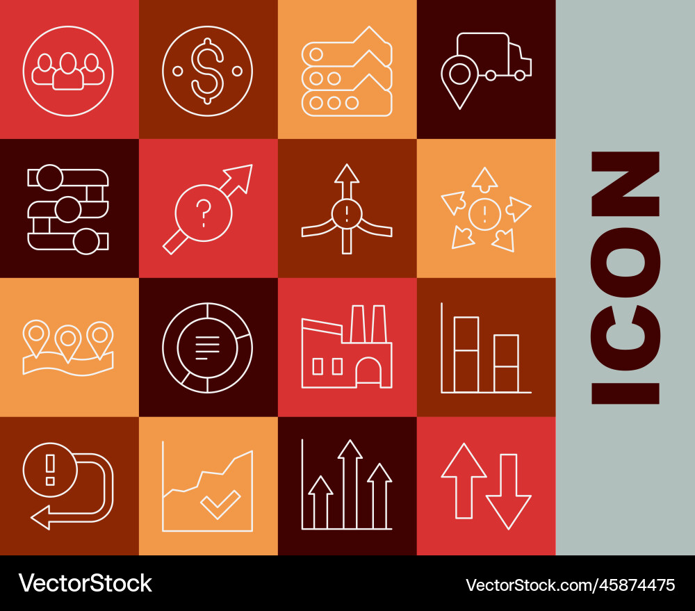 Set line arrow graph chart diagram many ways vector image