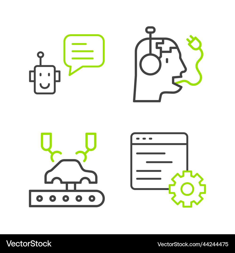 Set Line Computer api Schnittstelle Roboterarm Set Line Computer api Schnittstelle Roboterarm vektorbild