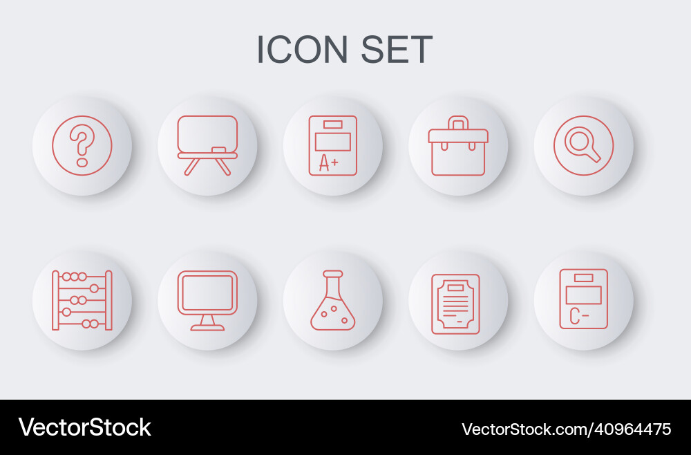 Set line exam paper with incorrect answers abacus Set line exam paper with incorrect answers abacus vector image
