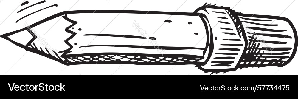Simple pencil icon fundamental writing implement Vector Image