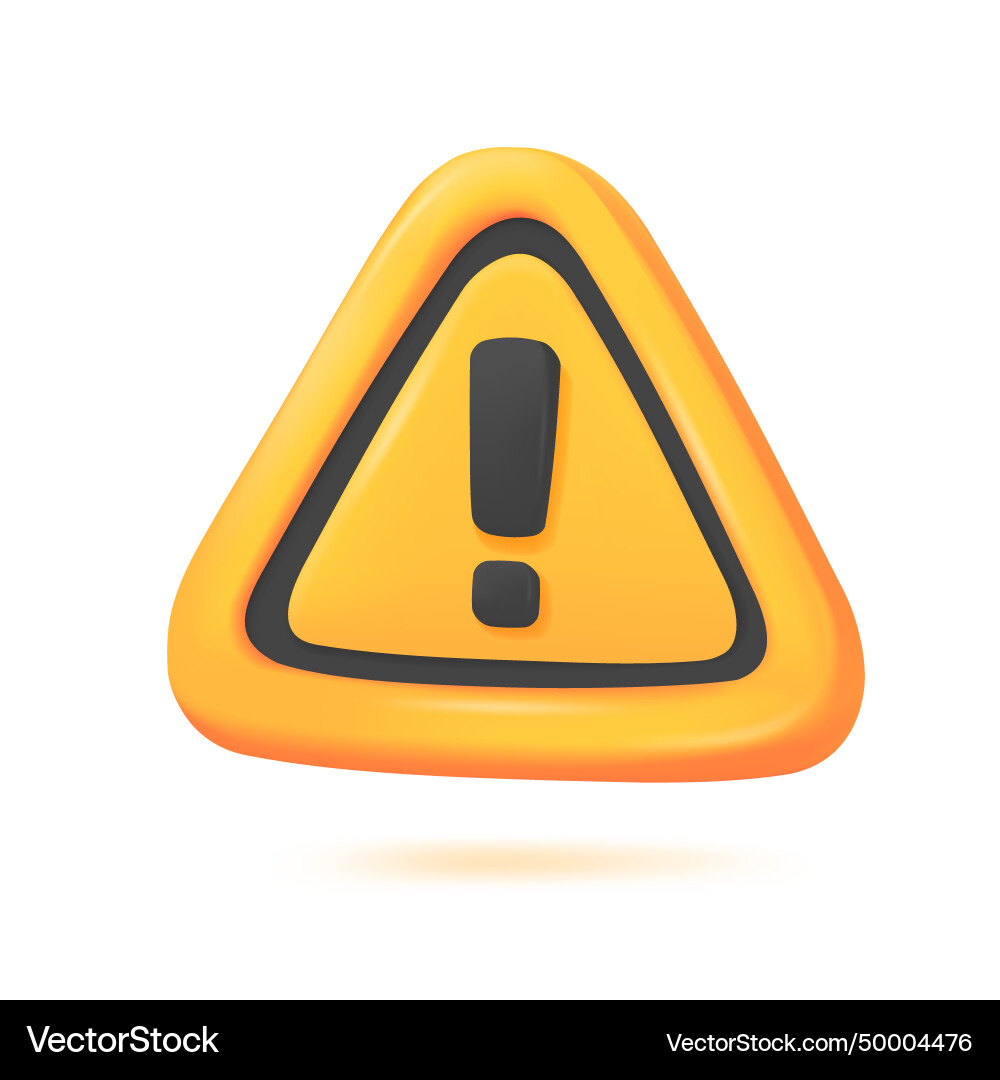 3d warning sign triangular prohibition Vector Image