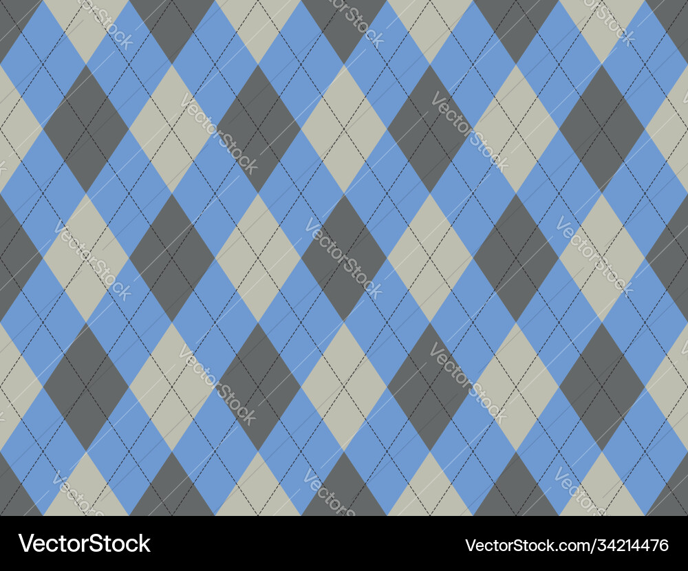 Argyle pattern seamless fabric texture background Vector Image