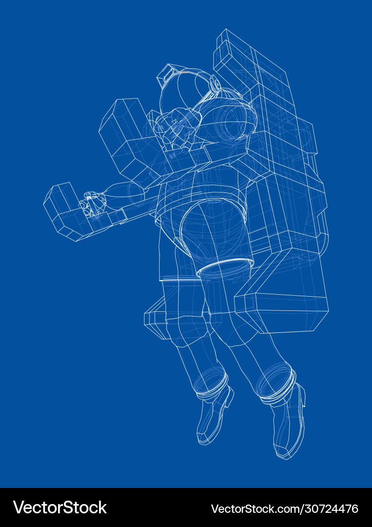 Astronaut concept rendering 3d vector image