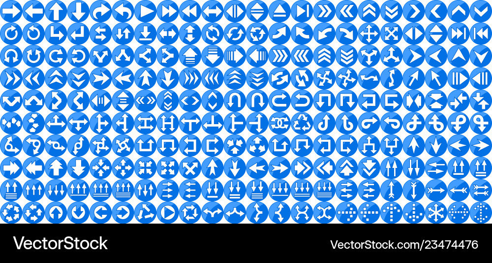 Blue Buttons with Arrows - Navigation Set vector image