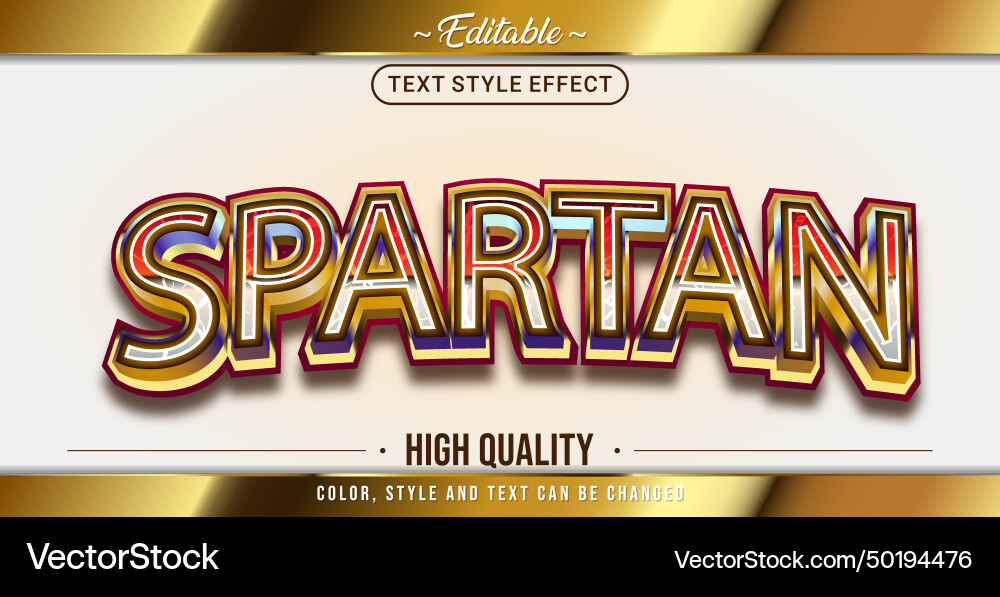 Editable text style effect - spartan Editable text style effect - spartan vector image