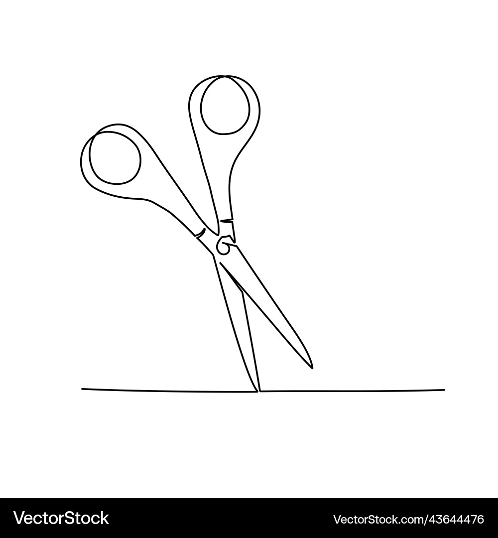 Elegant Continuous Line Scissors vector image