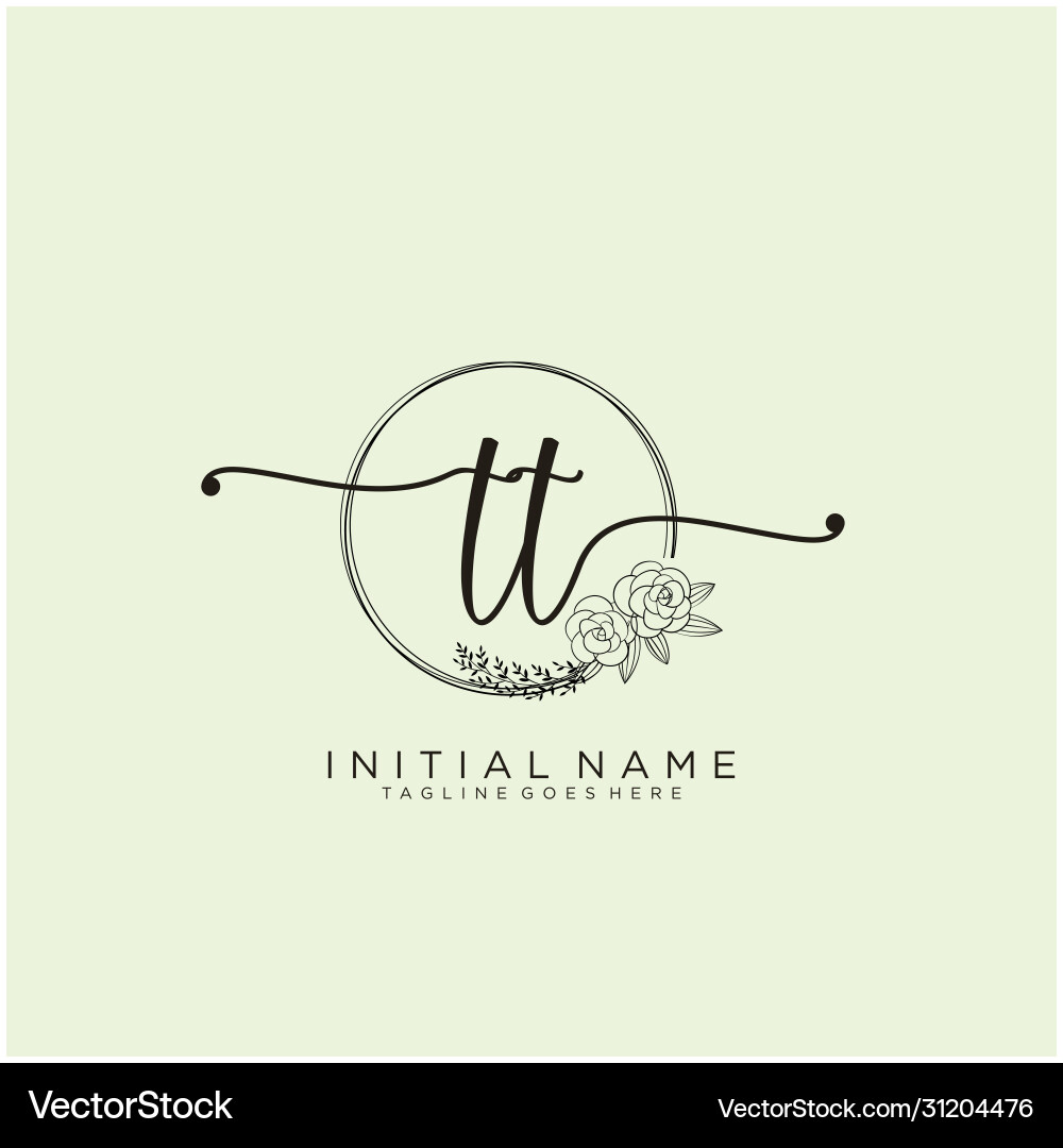Elegant TT Initial Monogram Logo Vector Image
