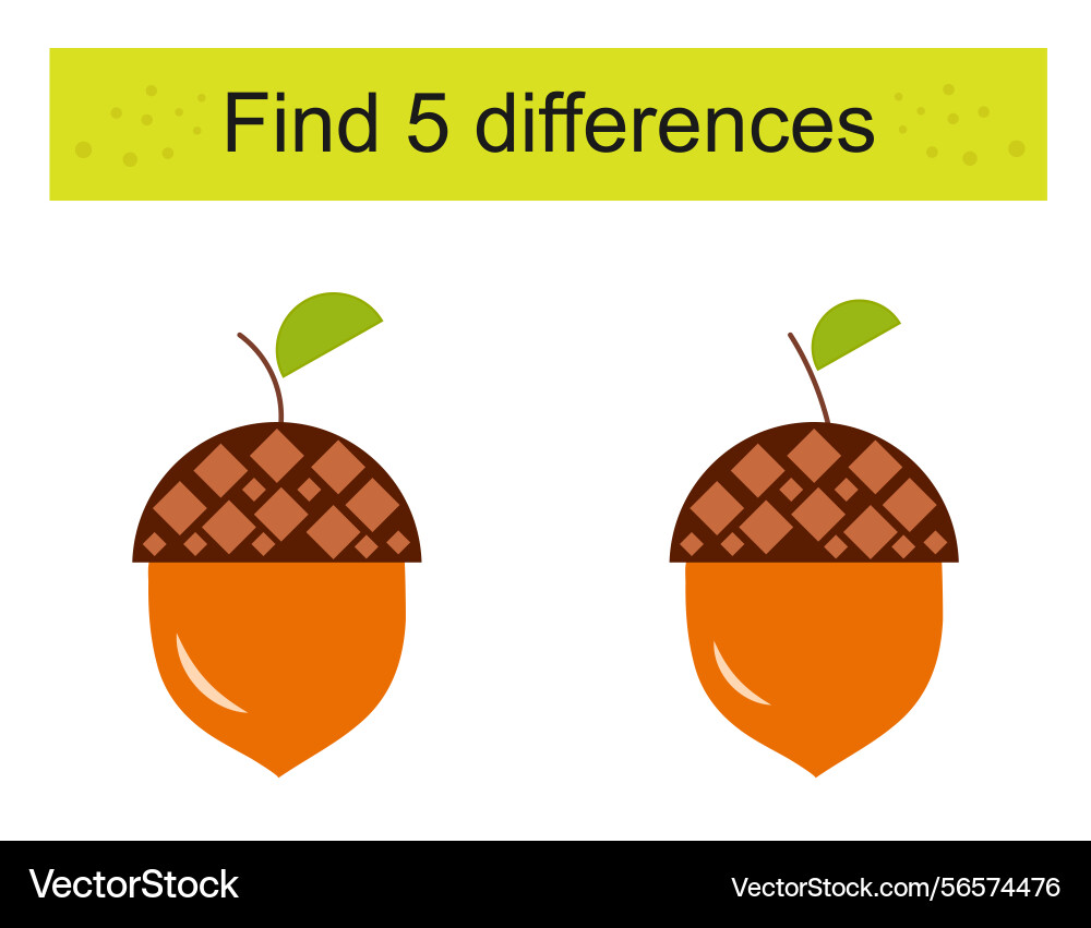 Find 5 differences logic puzzle game vector image