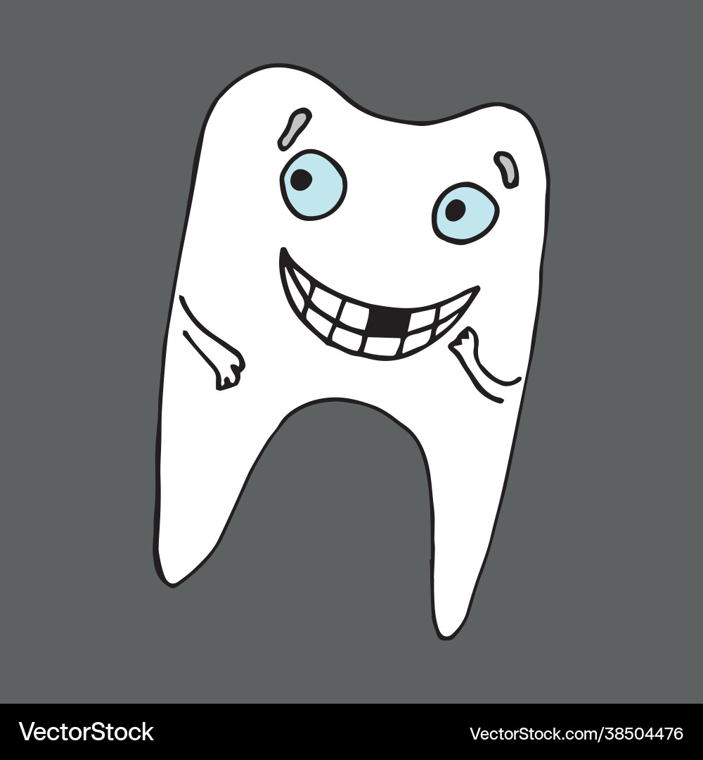Funny tooth character with caries and without Funny tooth character with caries and without Vector Image