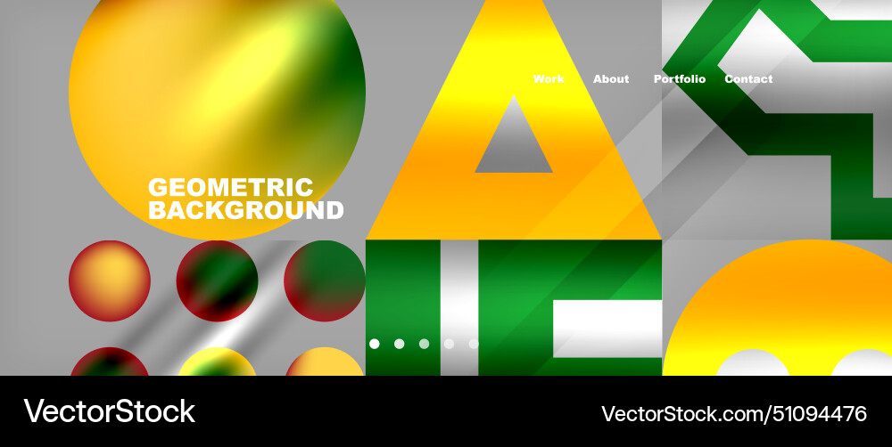 Geometric background with triangles circles Vector Image
