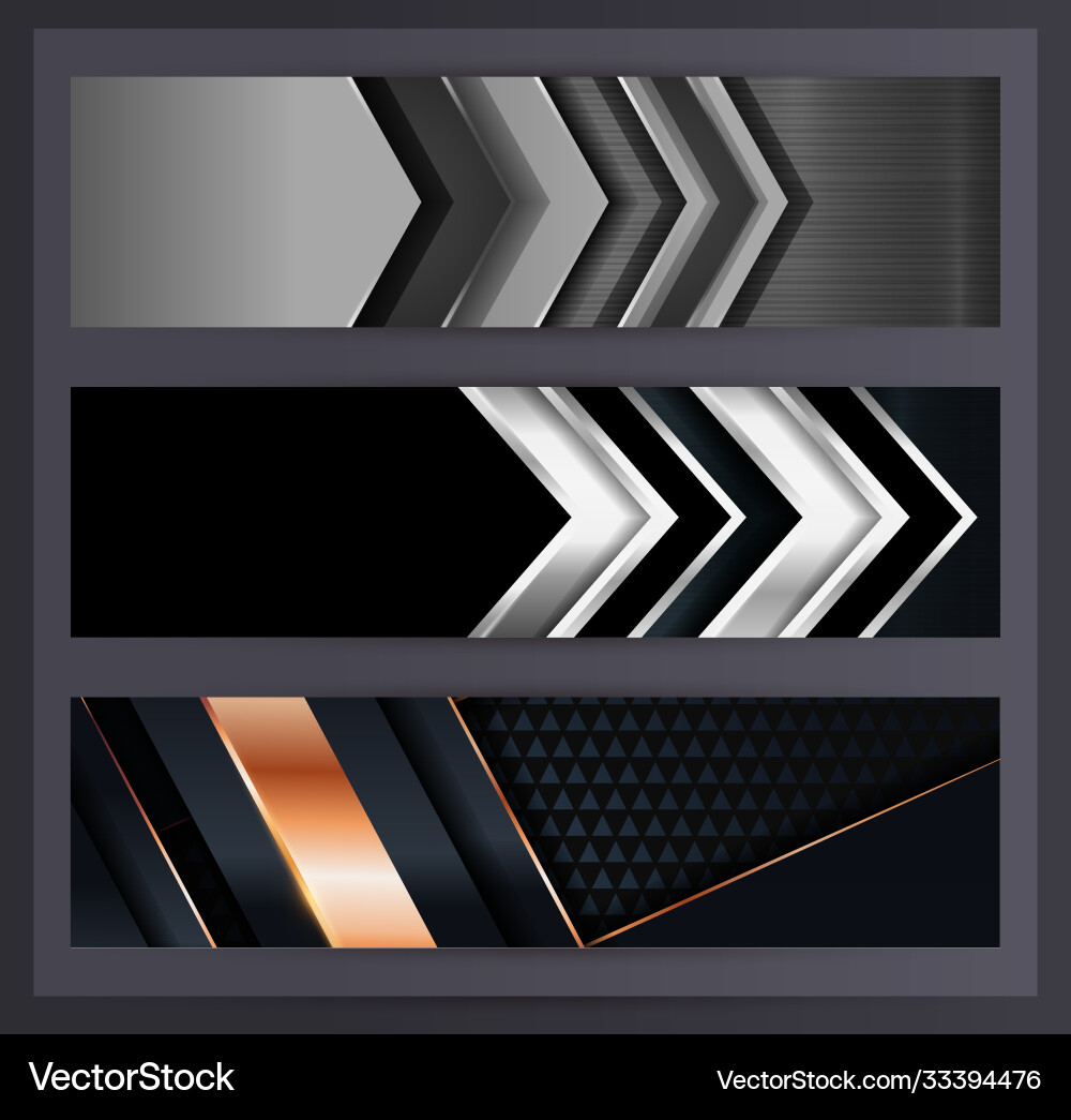 Horizontal banner set collection with various vector image