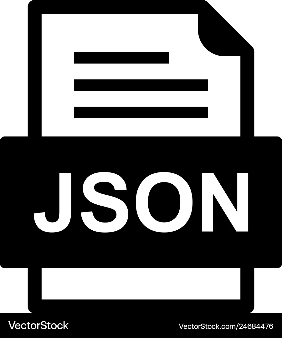 Json Datei Dokument-Symbol vektorbild