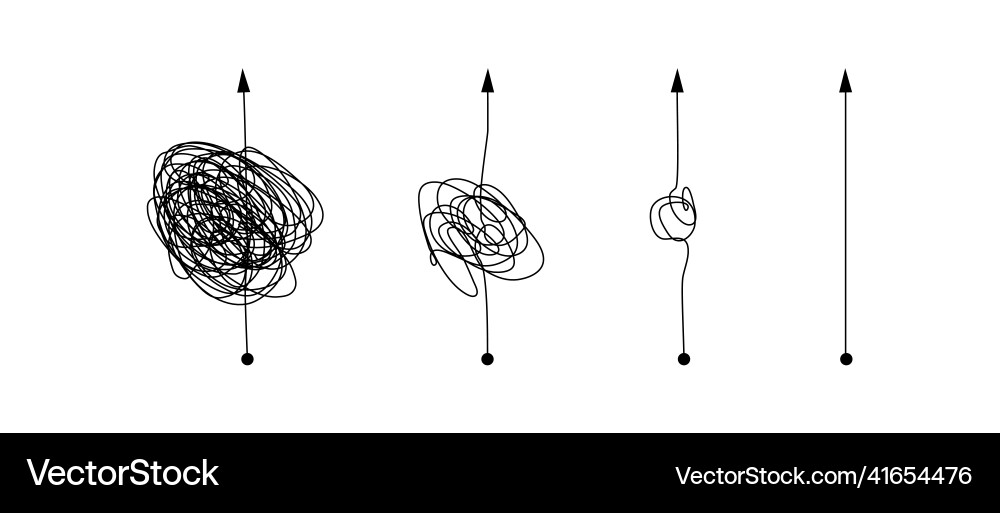Komplexe und einfache Linienbahn gesetzt scribble Komplexe und einfache Linienbahn gesetzt scribble vektorbild