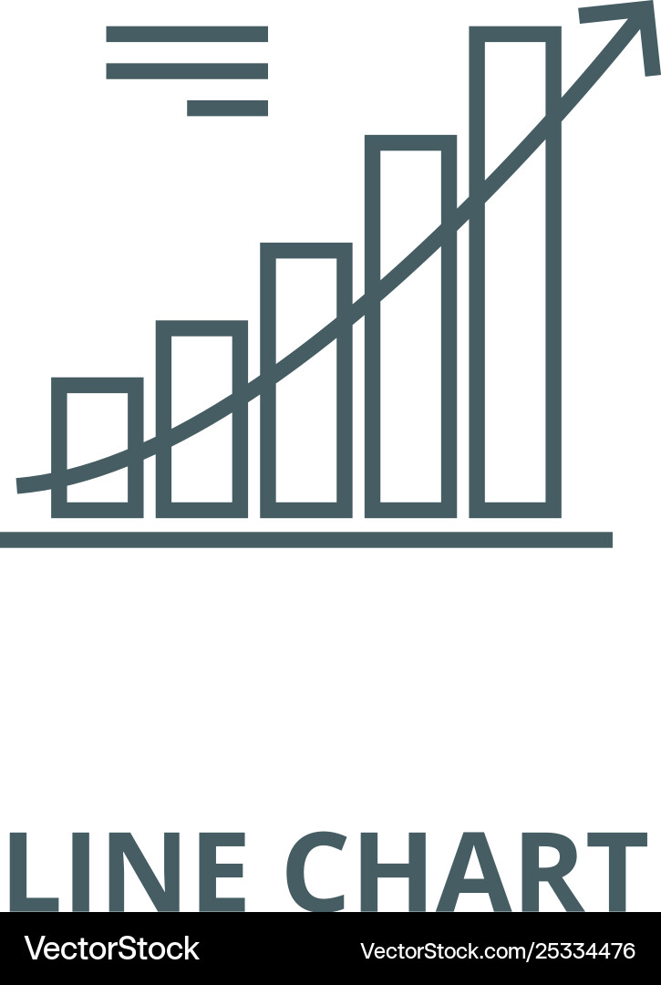 Line chart icon linear concept Line chart icon linear concept vector image