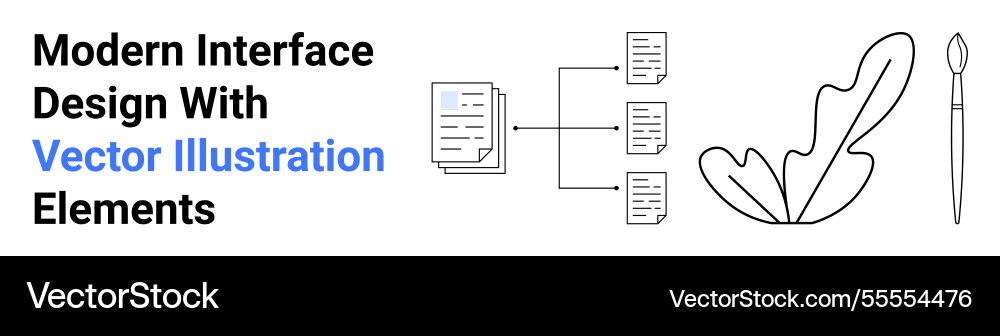 Modern ui elements featuring documents flowchart Modern ui elements featuring documents flowchart vector image