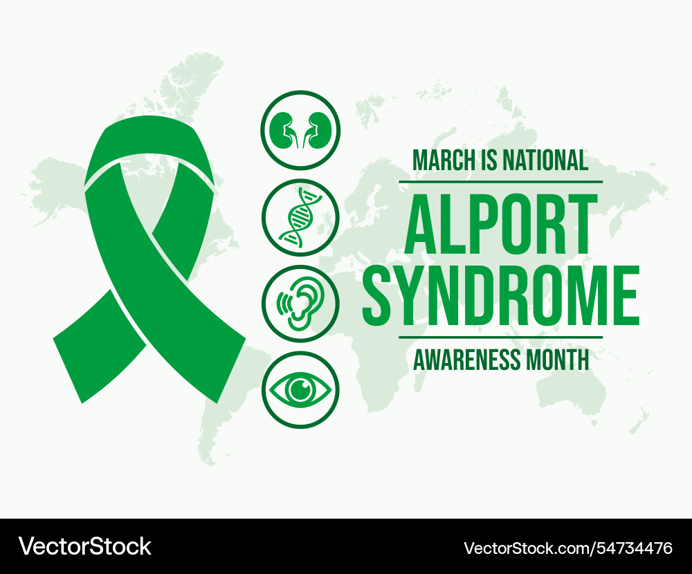 März ist alport Syndrom Bewusstsein Monat poster März ist alport Syndrom Bewusstsein Monat poster vektorbild