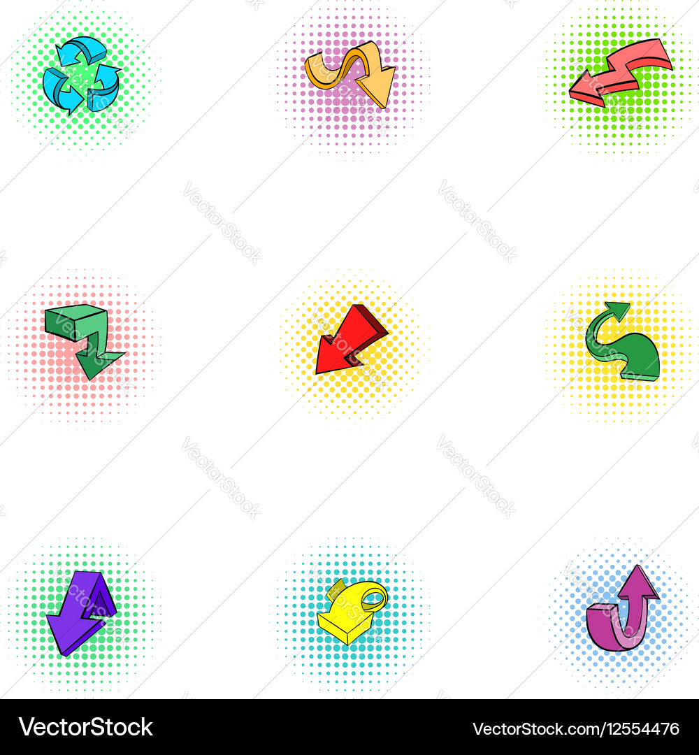 Pointer icons set pop-art style vector image